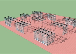 纹络温室建筑设计SU(草图大师)模型