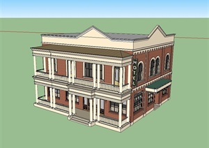 欧式风格别墅建筑楼设计SU(草图大师)模型