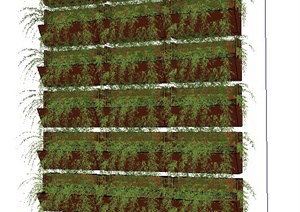 立体绿化植物墙种植池SU(草图大师)模型