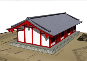 某古典中式风格单层住宅楼设计SU(草图大师)模型