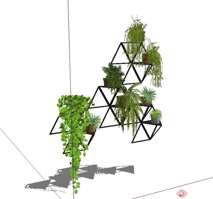 某装饰立体绿化植物设计SU模型(2)