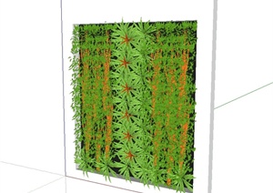 某墙体立体绿化植物素材SU(草图大师)模型