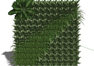 垂直绿化植物墙设计SU(草图大师)模型