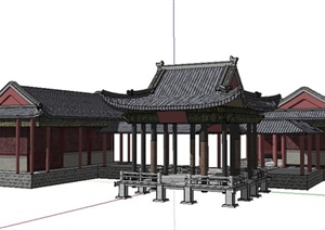 中式亭廊及古建筑设计SU(草图大师)模型