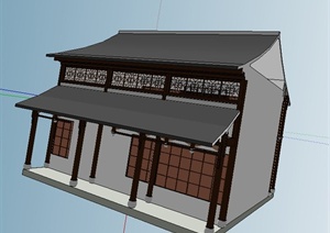 简约中式古建设计SU(草图大师)模型