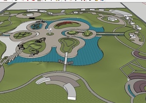 文化公园园博园概念设计SU(草图大师)模型