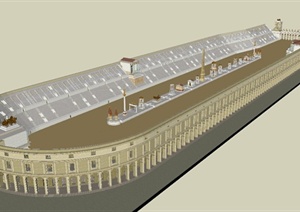 某古罗马大竞技场建筑设计SU(草图大师)模型