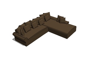 某现代风格室内客厅沙发设计SU(草图大师)模型