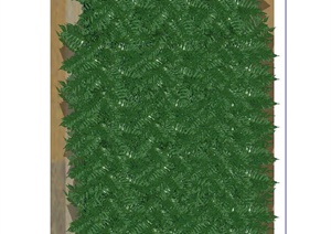 长方形立体绿化植物墙设计SU(草图大师)模型
