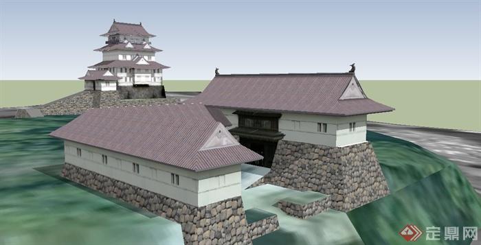 日本各式古建筑设计su模型(4)