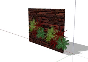某墙体绿化植物设计SU(草图大师)模型
