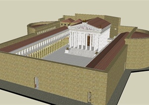 古罗马奥古斯都广场建筑设计SU(草图大师)模型