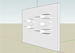 某现代风格置物隔断墙设计SU(草图大师)模型