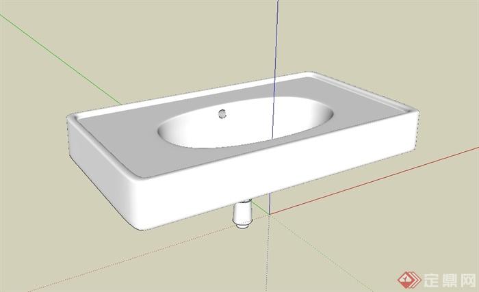 卫生间洗脸池设计su模型(1)