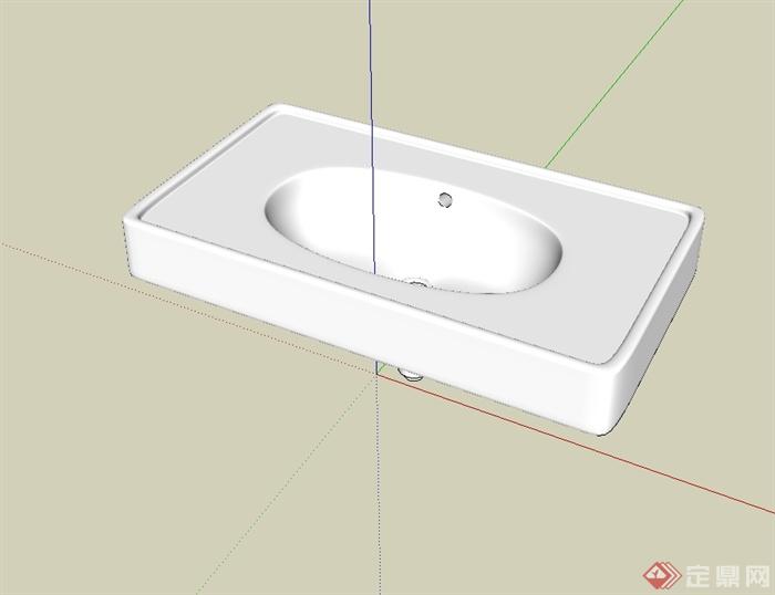 卫生间洗脸池设计su模型(2)