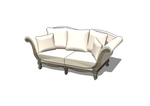 欧式风格室内沙发设计SU(草图大师)模型