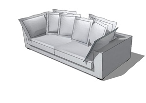 某现代风格客厅详细沙发设计SU(草图大师)模型