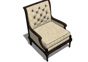 某欧式风格精致详细沙发椅设计SU(草图大师)模型