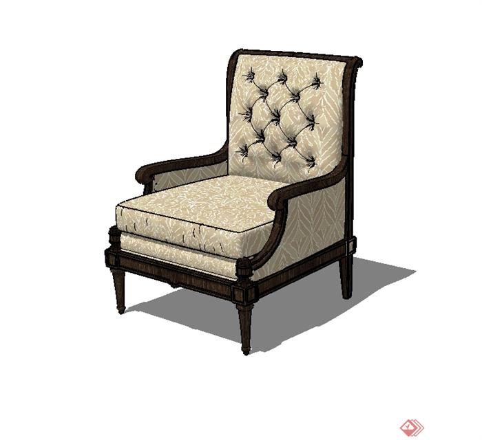 某欧式风格精致详细沙发椅设计su模型(3)