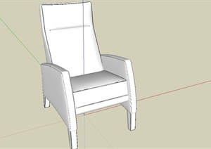 某现代风格靠背坐凳设计SU(草图大师)模型
