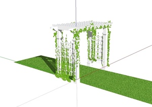 现代风格藤蔓及廊架设计SU(草图大师)模型
