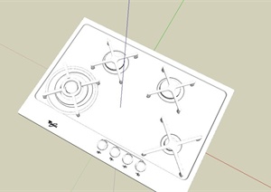 某现代厨房液化灶设计SU(草图大师)模型