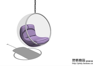圆形吊顶沙发座椅设计SU(草图大师)模型