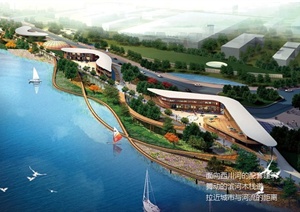 陕西某滨河广场景观概念方案设计（60页）