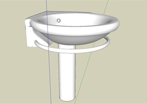 现代公共厕所洗手台设计SU(草图大师)模型