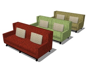 时尚餐厅沙发座椅设计SU(草图大师)模型