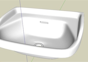 现代公厕洗手池设计SU(草图大师)模型