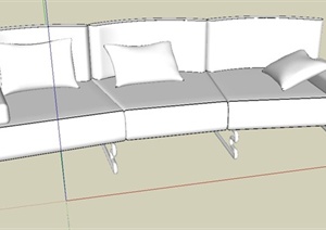 现代简约三人沙发SU(草图大师)模型设计