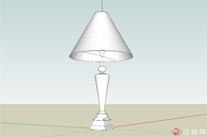 简约欧式风格台灯设计SU模型(1)