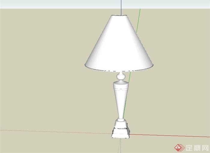 简约欧式风格台灯设计SU模型(2)