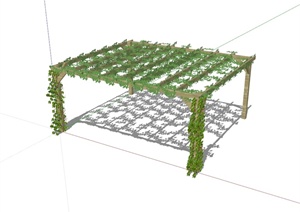 某现代风格藤蔓花架廊直植物设计SU(草图大师)模型
