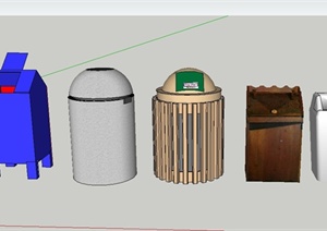 垃圾桶模型设计合集SU(草图大师)模型