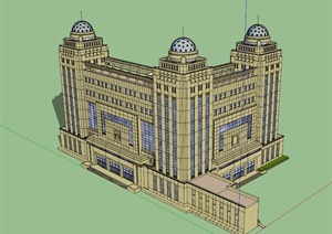 某欧式风格详细精致政府大厦设计SU(草图大师)模型