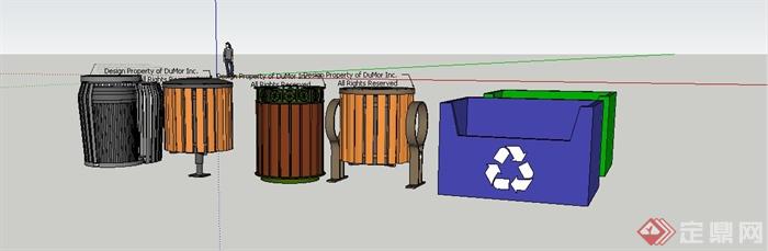 街道垃圾桶设计SU模型(1)