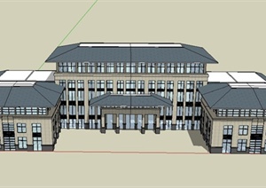 精致新古典风格办公楼建筑设计SU(草图大师)模型