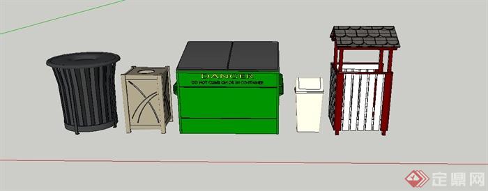 旅游区垃圾桶设计SU模型(1)