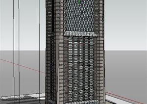 简约高层办公大厦建筑设计SU(草图大师)模型