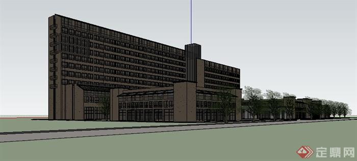 现代办公楼行政中心建筑设计su模型(2)