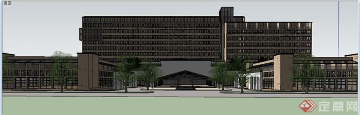 现代办公楼行政中心建筑设计su模型(1)