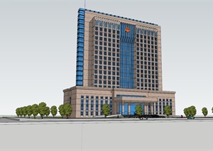 现代风格政府行政办公楼设计SU(草图大师)模型