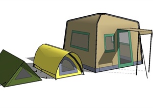 现代户外帐篷设计SU(草图大师)模型
