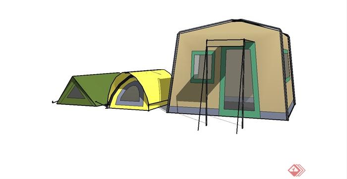 现代户外帐篷设计SU模型(2)