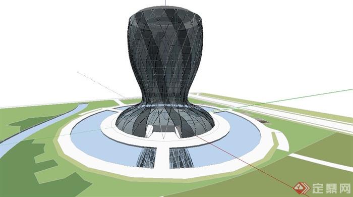 现代风格创意行政中心建筑设计SU模型(2)