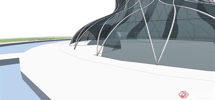 现代风格创意行政中心建筑设计SU模型(5)