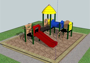 现代游乐场儿童游乐设施设计SU(草图大师)模型