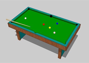 简易台球桌设计SU(草图大师)模型